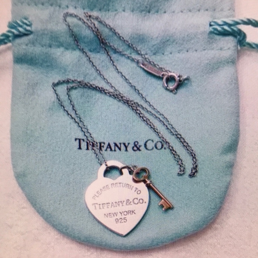 Tiffany & Co Silver Heart Key Necklace